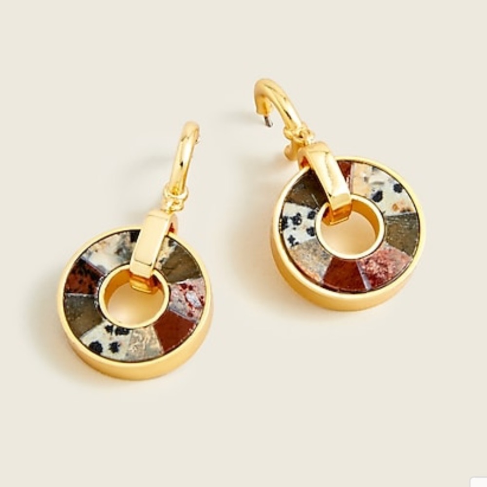 J.Crew NWT Semiprecious stone wheel earrings